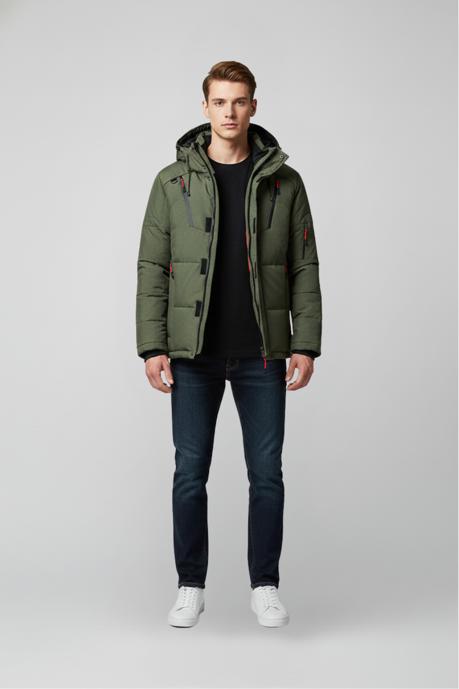 Cazadora Acolchada Urbana con Capucha Desmontable