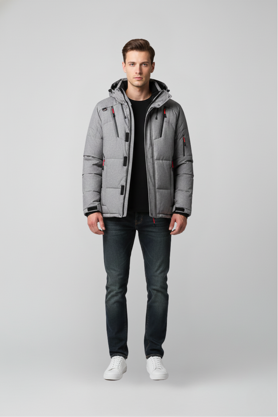 Cazadora Acolchada Urbana con Capucha Desmontable